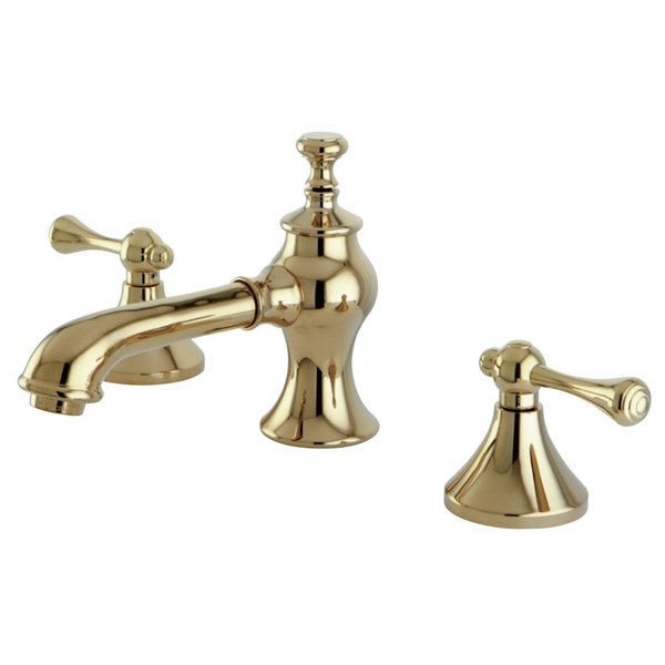 Kingston Brass KC7062BL 8" Widespread Bathroom Faucet, Polished Brass KC7062BL